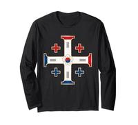 Croce di Gerusalemme sudcoreana - Corea del Sud cattolica Maglia a Manica