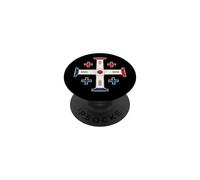 Croce di Gerusalemme sudcoreana - Corea del Sud cattolica PopSockets PopGrip Adesivo