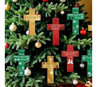 Croce di Natale in legno per albero di Natale, regali religiosi per fede, croce della natività, regalo cristiano per Natale, chiesa, Gesù, regali biblici, grazia, Capodanno