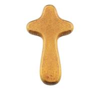 Croce di preghiera | Croce portatile in legno comoda | Simbolo di fede aderente | Keychain di adorazione delle palme da pineto | Croci di preghiera tascabile per meditazione, guarigione spirituale, pa