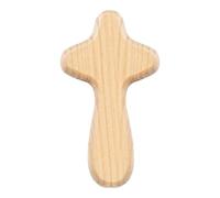 Croce di preghiera | Croce portatile in legno comoda | Simbolo di fede aderente | Keychain di adorazione delle palme da pineto | Croci di preghiera tascabile per meditazione, guarigione spirituale, pa