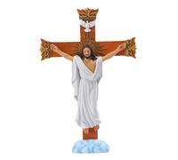 Croce di resina di Pasqua - Crocifisso da tavolo in piedi, Ornamento statua di Gesù | Decori cristiani dello Spirito Santo, esposizione di crocifissione dettagliata con simbolo di colomba, centrotavol