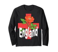 Croce di San Giorgio con Tudor Rose e Inghilterra Testo Maglia a Manica