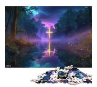Croce d'Oro Puzzle in Legno 300 Pezzi Adulto Puzzle Regalo Per Amore E Amico Per Gioco Familiare Gioco Education Decorazione Interna Unica Stress Relief Toy 300pcs (40x28cm)