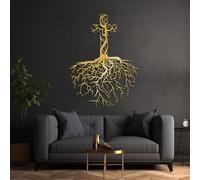 Croce e albero della vita, decoro in metallo per camera da letto e salotto | Metallo e “croce e albero della vita”: una presenza decorativa originale in salotto, per uno stile ispirato alla natura.