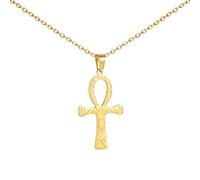 Croce egiziana Ankh Collana Donna Ciondolo Preghiera Egiziano Copto Amuleto Chiave della Vita Croce Collana Charm Classico Choker Gioielli Regali Personalizzati (Oro 2)