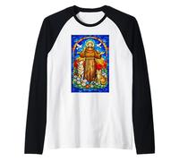 Croce Francescana Tau San Francesco d'Assisi Vetrate Maglia con Maniche Raglan