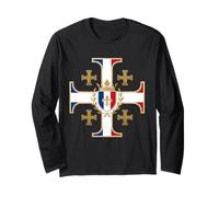 Croce Francese di Gerusalemme - Francia cattolica Maglia a Manica