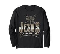 Croce Gesù Cristo ha Salvato la mia Vita Salvatore Cristiano Maglia a Manica