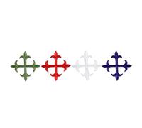 Croce giglio quattro colori liturgici 8 cm termoadesiva, Bianco