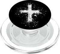 Croce graffiti stile grunge vernice splatter minimalista PopSockets PopGrip per MagSafe