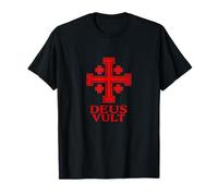 Croce Medievale di Deus Vult - Motto Latino Crociate cristiane Maglietta