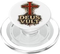 Croce medievale di Deus Vult - Motto Latino Crociate cristiane PopSockets PopGrip per MagSafe