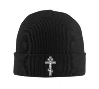 Croce Ortodossa Cappello Lavorato A Maglia Classico per Donna Uomo Berretti Autunno Inverno Cappelli Religione Cristiana Religiosa Casual Melon cap