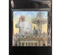 Croce Papa Francesco pettini metallici 4 cm, crocifisso con buon pastore Made in Italy, ciondolo religioso Papa Bergoglio, medaglia in memoria del Santo Padre, Rosario Bergoglio