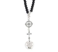 Croce per Specchietto Retrovisore Auto, Ciondolo a Forma di Croce Cristiana Ciondolo per Auto con Versetto Della Bibbia Ciondolo per Auto Cristiano Ciondolo per Auto da Appendere Allo Specchio