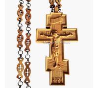 Croce pettorale ortodossa chiesa crocifisso cristiano in legno Gesù Cristo 4,92"