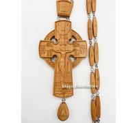 Croce pettorale ortodossa chiesa crocifisso cristiano in legno Gesù Cristo 7,28"