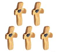 Croce realizzata a mano per alleviare lo stress e respirare concentratamente, il design compatto in legno incoraggia la presenza attraverso una delicata manipolazione (B)