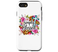 Croce rosa leopardata Simply Blessed Custodia per iPhone SE (2020) / 7 / 8