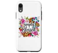 Croce rosa leopardata Simply Blessed Custodia per iPhone XR