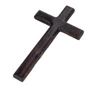 Croce rustica del legno di pino carbonizzato, croce della parete di 11 x 6,3 pollici per la casa, l'ufficio e la decorazione della chiesa