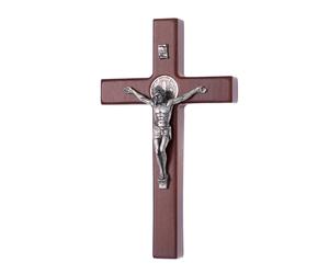 Croce San Benedetto Legno Marrone Decorazione Preghiera C22.18.02