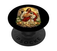 Croce sconfitta della resurrezione pasquale del cane carlino è risorto PopSockets PopGrip Adesivo