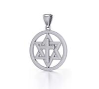Croce Stella di David 925 Pendente Argento Sterling Fine Spirituale Religioso,