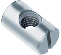 Croce Tasselli Barrel Dadi Filettatura (Confezione da 50) Hex Zincato Foro Centrale per Mobili/Letti/Culla/Sedie/Lettino Simmetrica Tassello Barrel Dado Elementi di Fissaggio (10mm x 16mm)