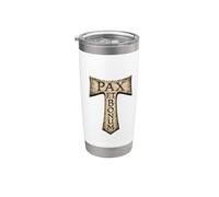 Croce Tau San Francesco d'Assisi Crux Commissa Bicchiere termico in acciaio inox doppia parete
