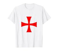 Croce Templare Maglietta, Uomo, Bianco, XXL