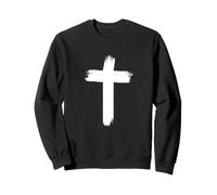 Croce Vintage Bianco Religioso Cristo Natale Chiesa Felpa