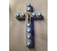CROCE VOTIVA A BATTERIA LED 10 LUCI LED CON BATTERIE SOSTITUIBILI STILO INCLUSE