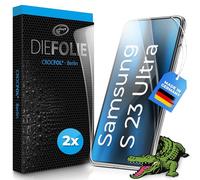 Crocfol Pellicola protettiva compatibile con Samsung Galaxy S23 Ultra dal vincitore del test [2 pezzi] - Pellicola protettiva autorigenerante Premium 5D a lungo termine (case-friendly)
