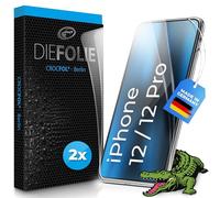 Crocfol Pellicola protettiva vincitore del test [2 pezzi] compatibile con Apple iPhone 12/12 Pro - pellicola protettiva autorigenerante Premium 5D a lungo termine (casefit)