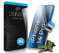 Crocfol Pellicola protettiva vincitore del test [2 pezzi] compatibile con Apple iPhone 14 Pro - pellicola protettiva autorigenerante Premium 5D a lungo termine (case-friendly)