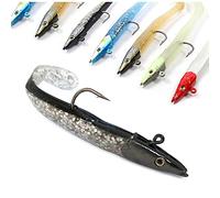 Croch 10Pcs Esca da Pesca Morbido Silicone T Coda Esca Artificiale con Gancio Tagliente 11CM 18.5g