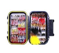 Croch 120 Pz Pesca Mosche Artificiali Esche Set con Custodia Impermeabile per Trota