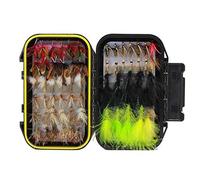 Croch 60 Pz Pesca Mosche Artificiali Esche Set con Custodia Impermeabile per Trota