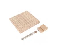 Crochet Blocking Board for Knitting - Rubber Wood Square Blocking Mat with 20 Rod Pins, 23.5cm - Essential Tool for Perfect Projects