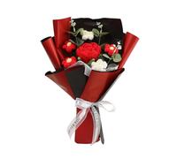 Crochet Bouquet - Multicolor, Decorative Knitted Flowers Bouquet, Handmade Crochet Floral Arrangement, Realistic Artificial Flowers, Soft Cotton Yarn, 12 Inch Tall, Dust-Proof | Birthday, Christmas, E