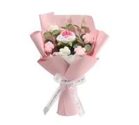 Crochet Bouquet - Multicolor, Decorative Knitted Flowers Bouquet, Handmade Crochet Floral Arrangement, Realistic Artificial Flowers, Soft Cotton Yarn, 12 Inch Tall, Dust-Proof | Birthday, Christmas, E