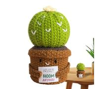 Crochet Cactus, Motivational Crocheted Doll, Soft Decorative Knitted Plush, Encouraging Mindfulness, Calming Companion for Adults and Teens, Ideal for Craft Collectors, Sensitive Children