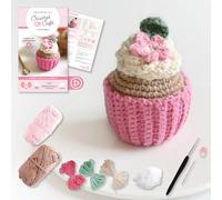 Crochet Café Amigurumi Kit Cupcake: Everything You Need Is Included: 100%-cotton Yarn, Crochet Hook, Stitch Marker, Tapestry Needle, Fiberfill, Step-by-step Leaflet, and Exclusive Instruction Videos; Beginner Friendly!