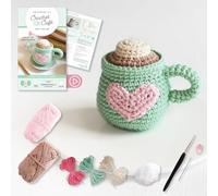 Crochet Café Amigurumi Kit Hot Cocoa: Everything You Need Is Included: 100%-cotton Yarn, Crochet Hook, Stitch Marker, Tapestry Needle, Fiberfill, Step-by-step Leaflet, and Exclusive Instruction Videos; Beginner Friendly!