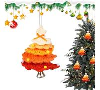 Crochet Christmas Ornaments - Yarn Christmas Tree | Crocheting Christmâs Tree Pendant with Bell | Decorative Holiday Props, Table Centerpiece for Living Room Bedroom Windowsill Mantelpiece