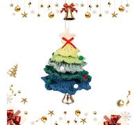 Crochet Christmas Ornaments - Yarn Christmas Tree | Crocheting Christmâs Tree Pendant with Bell | Decorative Holiday Props, Table Centerpiece for Living Room Bedroom Windowsill Mantelpiece