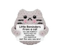 Crochet Di Gatto Positivo - Crochet Positivo Fatto A Mano | Grochet Supporto Emozionale Tessuto con Messaggio | Grande Gattino Supporto Emozionale Gattino | Tellers Cestino Dolaster A Maglia per