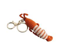Crochet Doll Pendant, Cartoon Hand Woven Shrimp, Soft Comfortable Plush Accessory, Charming Ornament, Cute Key Decoration for Kids, Adults, Car, Keys Bags, Backpack, Mobile Phone, Yarn